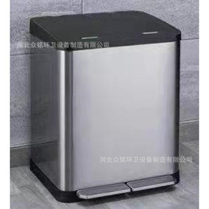 Cubo de Basura Doble de Acero Inoxidable 65*26*68 para Interiores y Exteriores, Cubo de Reciclaje de Diseño Minimalista - Product Image 4