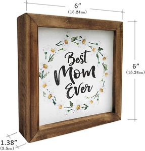 Custom Best Mom Ever Square en bois encadré bloc signe cadeau pour maman 6 "x 6" - Product Image 3