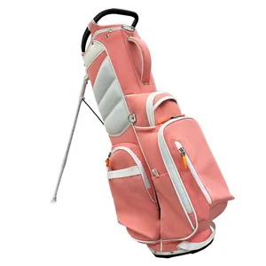 Manufacturer Supplier custom logo golf sunday bags pu leather golf stand bag