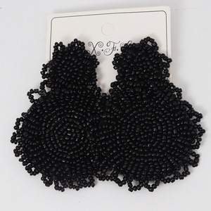 Boucles <span class=keywords><strong>d</strong></span>'oreilles Miyuki plaquées or de style bohème Boucles <span class=keywords><strong>d</strong></span>'oreilles créoles perlées à la mode pour dames Price-E417 <span class=keywords><strong>d</strong></span>'usine - Product Image 4