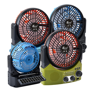 Eletree Fp-335-S Petit ventilateur <span class=keywords><strong>radio</strong></span> FM portable vintage rechargeable <span class=keywords><strong>solaire</strong></span> LED avec carte TF USB et télécommande - Product Image 1