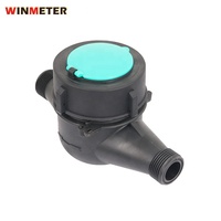 Medidor de Agua Multichorro de Nylon DN15 con Dial Seco R100 IP68, Medidor de Flujo de Agua Fría de Alta Precisión para Uso Residencial y Comercial