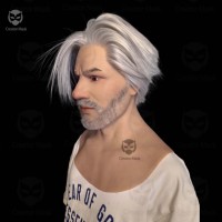 Masque en silicone réaliste avec cheveux et barbe |   Déguisement naturel doux pour homme, pour Pâques, Halloween, cosplay, réutilisable, respirant
