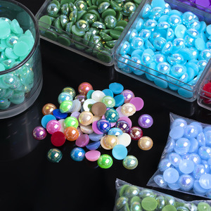 <span class=keywords><strong>Perles</strong></span> plates <span class=keywords><strong>demi</strong></span>-rondes en ABS imitation perle AB colorées de 2-14 mm en gros pour la fabrication de bijoux, coques de téléphone en colle crème et fournitures d'artisanat DIY - Product Image 3
