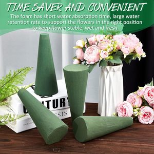 Hoa bọt hoa khối hoa sắp xếp hoa đất sét khối màu xanh lá cây thấm bọt biển - Product Image 2