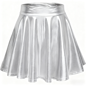 Vestido de Dança de Salão para Adultos com Cintura Alta e Plissado em Brilho Metálico (Poliéster/Rayon) - Product Image 3