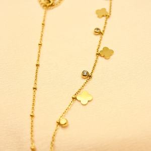 不锈钢项链简约四叶草长条小吊坠设计感链项链女性项链 - Product Image 5