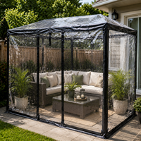 Bâche en polyester laminé PVC transparent 610 g/m², imperméable et résistante aux UV, pour couvertures extérieures, tentes et serres