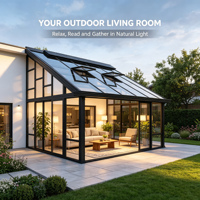 Verrière en aluminium sur mesure, serre, design moderne préfabriqué modulaire, extension résidentielle