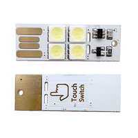 Module d'éclairage USB OKY3217-2 avec interrupteur tactile, 0,5 W, mini alimentation USB portable, 4 LED, capteur tactile