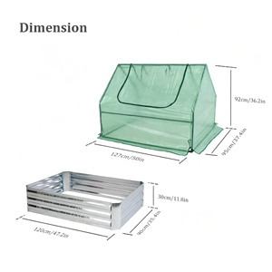 Galvanized Steel Raised <b>Planter</b> Kit Box Outdoor Metal Riased Garden Bed with 2 Zipper Doors Greenhouse - Product Image 2