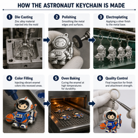 Ensemble de porte-clés en métal sur le thème de l'exploration spatiale, émail dur, astronaute, fusée, satellite, porte-clés souvenir, cadeau pour les passionnés d'espace