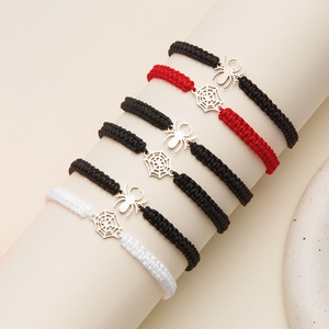 2025 nueva pulsera tejida de aleación de gran venta transfronteriza de alta calidad, conjunto de pulsera de pareja de telaraña personalizada - Product Image 1