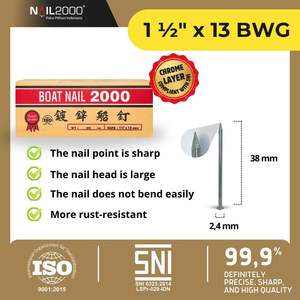 Fijaciones Rectangulares de Zinc Plateado de Primera Calidad de 1.5 Pulgadas con Cabeza Sobredimensionada para la Construcción de Muelles y Puentes - Product Image 1