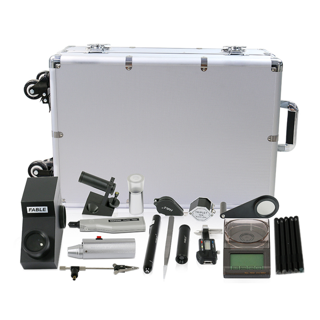 High Quality Portable Gem Identification Travel Lab with 20 Kinds of Gemological Instrument Gem & Jewelry Testers & Measurements