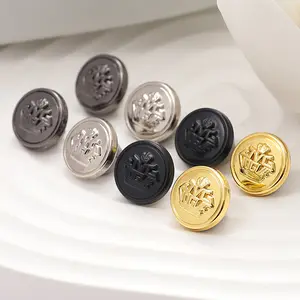 Kim Loại Áo May Polo Áo Sơ Mi Nút Người Đàn Ông Của Quần Áo Biểu Tượng Tùy Chỉnh Dome Emboss Chân Mùa Đông Áo Khoác Phù Hợp Với Nút