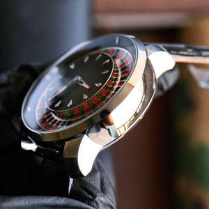 HANBORO Luxury Men's <b>Carousel</b> Collection Gambler's Design Mechanical Watch Water-Resistant Digital Dial Leather Auto-Wind - Product Image 3