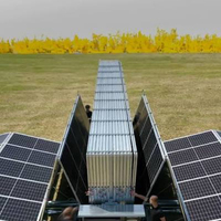 Conteneur mobile tout-en-un de 40 pieds avec système de panneaux solaires photovoltaïques pliables 200 kW hors réseau/hybride