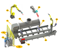 Station de travail robotisée de soudage Fanuc 6 axes avec moteur PLC pour la construction navale, les structures offshore, robuste, indice de protection IP67, automatique, 20 kg