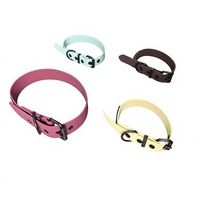 Collier pour chien en sangle enduite de PVC imperméable avec boucle ardillon et œillets métalliques, réglable, durable et facile à nettoyer pour chiens de petite, moyenne et grande taille