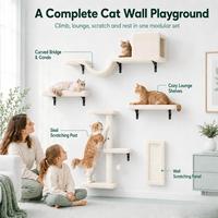 Ensemble d'étagères murales pour chat avec arbre à chat, griffoir, perchoir, condo et plateformes d'escalade pour chats d'intérieur