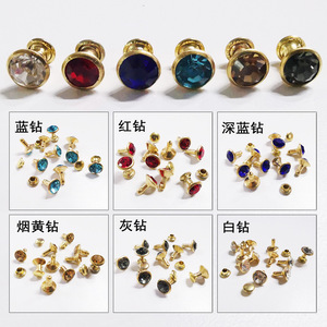 Durable Apparel <b>Rivet</b> Studs Double Cap Brass Plated with Crystal for Adult DIY <b>Clothing</b> Bags Accessories - Product Image 1