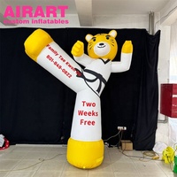 Ballon publicitaire gonflable en forme de tigre pour la décoration, mascotte de Taekwondo, personnage de karaté gonflable