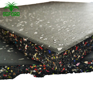 Loseta de Goma <span class=keywords><strong>para</strong></span> Gimnasio, Color Negro con Blanco, 500x500*50mm, <span class=keywords><strong>para</strong></span> <span class=keywords><strong>Crossfit</strong></span> - Product Image 1