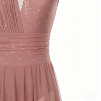 Robe de danse Vennystyle New Lyric Stretch Spandex/Nylon avec diamants AB pour filles et adultes, pour la scène et les performances de danse de salon