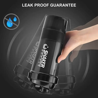 Bouteille de shaker de protéines portable anti-fuite personnalisée de 16 oz, bouteille d'eau de sport pour la remise en forme et la perte de poids