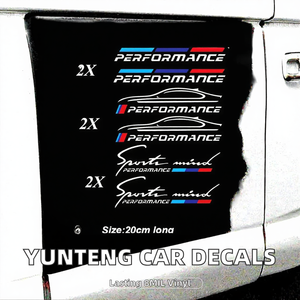 Juego de pegatinas de vinilo de 8MIL para coche, calcomanías reutilizables con logotipo de rendimiento para carrocería, pegatinas adhesivas para las series E y F - Product Image 2