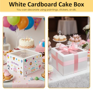 Boîtes à gâteaux de mariage pour invités, boîte à gâteaux en carton avec fenêtre, boîte à gâteaux en carton - Product Image 4