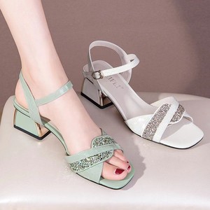 Sandalias de Tacón Alto con Pedrería y Perlas de Calidad para Mujer, Diseño Abierto, Novedad de Verano - Product Image 1