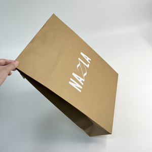 Sac enveloppe en papier kraft personnalisé avec poignée plate en papier, logo imprimé, sac d'expédition pliable en kraft brun pour emballage cadeau de vêtements - Product Image 5