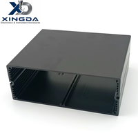 Boîtier en aluminium extrudé noir avec rainure de guidage interne pour carte PCB, idéal pour l'acquisition de signal intégrée DIY