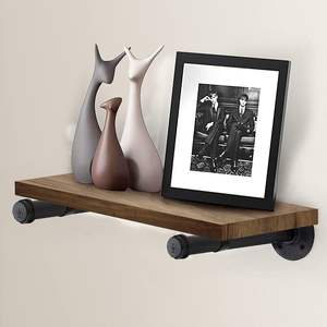 סגנון רטרו מותאם אישית תמיכה צינור מתכת תעשייתי מדפים הרכבה מדפים צפים יצוק קיר צינור ברזל - Product Image 5