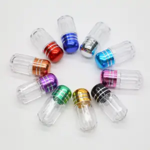 hot sale Mini Pill Vial Rhino Pills for 0 and 00 Container Bullet shaped Capsule Plastic Bottle