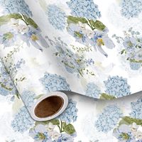 Papier d'emballage écologique en PE, rouleau bleu Hortensia, pour artisanat, fêtes, cadeaux d'anniversaire, fête des Mères, mariage, Saint-Valentin, naissance