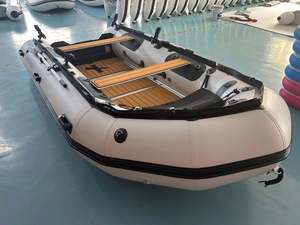 Bote Inflable Reachsea <span class=keywords><strong>de</strong></span> PVC <span class=keywords><strong>de</strong></span> 1.2 mm con Cubierta <span class=keywords><strong>de</strong></span> Aluminio, <span class=keywords><strong>8</strong></span> Personas, 4.2 m, Color Negro y Gris Claro, Ideal con Motor para Pesca - Product Image 2