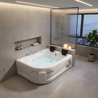 Baignoire à Jets Autoportante Intérieure, Spa Jacuzzi pour 2 Personnes avec Chauffage Thermostatique, pour Hôtel, Villa, Salle de Sport et Usage Résidentiel