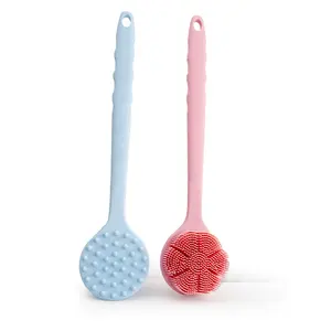 New Ideas Body Brushes Dry Exfoliating Silicone Back Scrubber Cleaning Shower Long Handle Body Bath Brushes