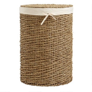 Handwoven Natural Seagrass Eco Friendly <b>Foldable</b> Storage <b>Basket</b> Classic Multifunctional Space Saving Vietnam Factory Bulk - Product Image 2