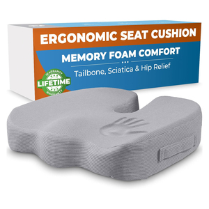 Bamboo Memory Foam Seat <strong>Cushion</strong> for <strong>Desk</strong> and Office <strong>Chairs</strong> Sciatica Coccyx Tailbone Pain Relief for Wheelchairs - Product Image 1