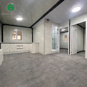 Maison <span class=keywords><strong>de</strong></span> conteneur modulaire Poste <span class=keywords><strong>de</strong></span> police avec façade en verre Club House avec mur rideau Expandbale House Remorque 20ft Commercial - Product Image 4