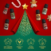 Ensemble d'huiles parfumées d'hiver pour diffuseur et fabrication de bougies – Huiles parfumées Canne à sucre, Pomme, Cannelle, Pain d'épices