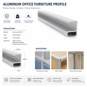 Expertly Machined Robust 6000 Series Aluminum F Shaped Profile For Office <b>Desk</b> Peripherals Mirror Frame <b>Wall</b> Skirt Door Trim - Product Image 2