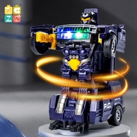 Amazons Venta caliente B/O Electric Police Car Transform juguetes led light Music robot eléctrico juguetes con proyección juguete niños