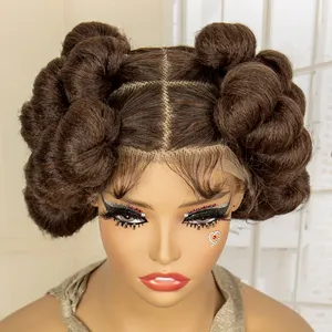 Nouvelle Arrivée : Perruque Courte Synthétique en Fibre Haute Température pour Femme, Tresses <span class=keywords><strong>au</strong></span> <span class=keywords><strong>Crochet</strong></span> Durables, <span class=keywords><strong>Coiffure</strong></span> Courte - Product Image 5