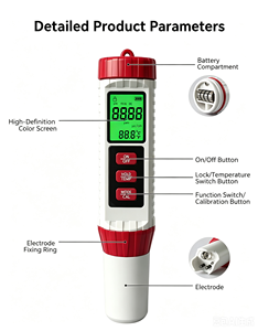Testeur d'<span class=keywords><strong>eau</strong></span> numérique portable 4 en 1 PH EC TDS Température, détecteur de haute précision avec grand écran, moniteur de qualité de <span class=keywords><strong>l</strong></span>'<span class=keywords><strong>eau</strong></span> pour <span class=keywords><strong>l</strong></span>'irrigation agricole - Product Image 2