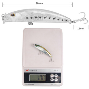 Señuelo de pesca AliExpress Minnow de 80 mm y 10 g, cebo de plástico duro para lubina, aparejos de pesca de aguas medias - Product Image 1